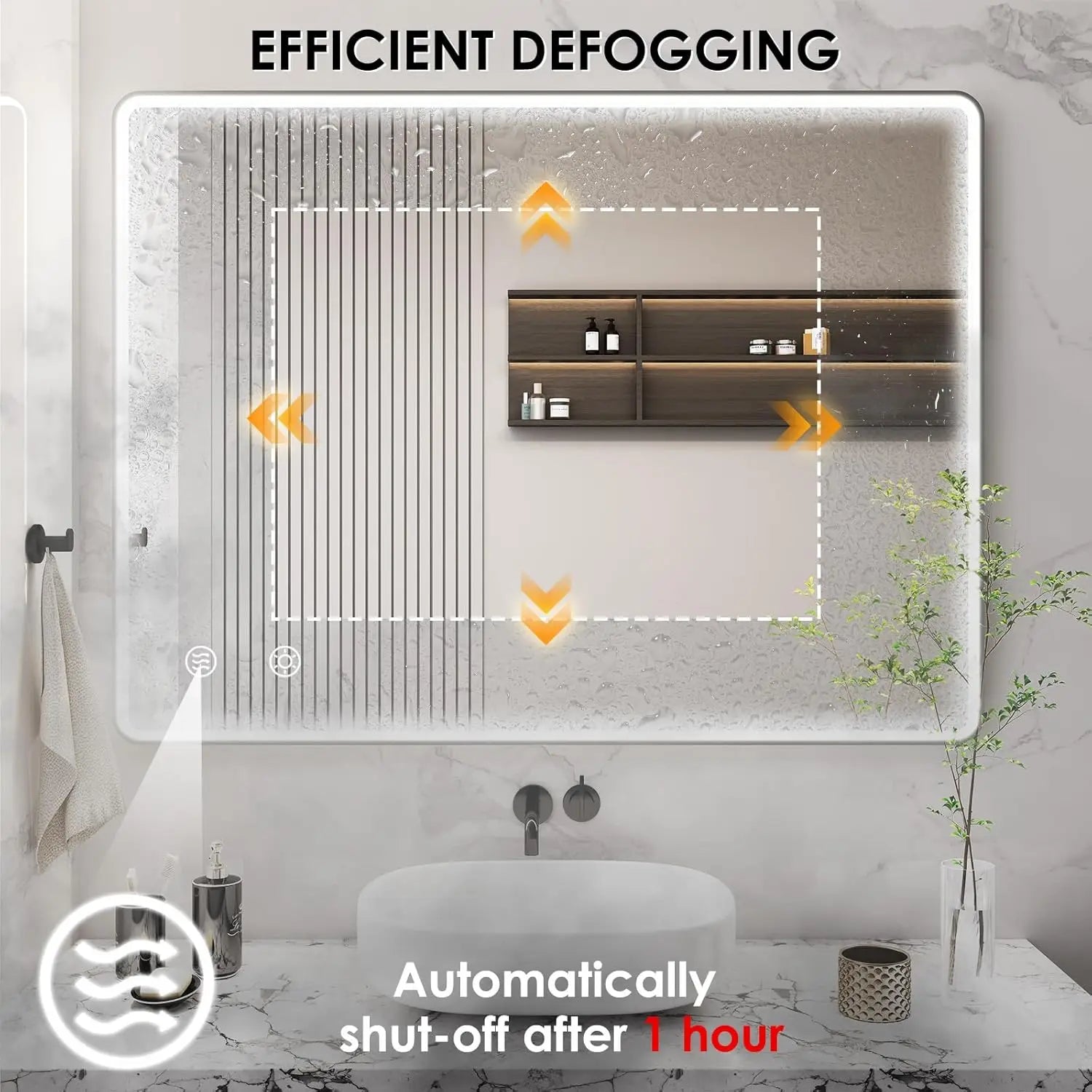 Moderne Badkamerspiegel met LED-Verlichting & Anti-Condens Functie