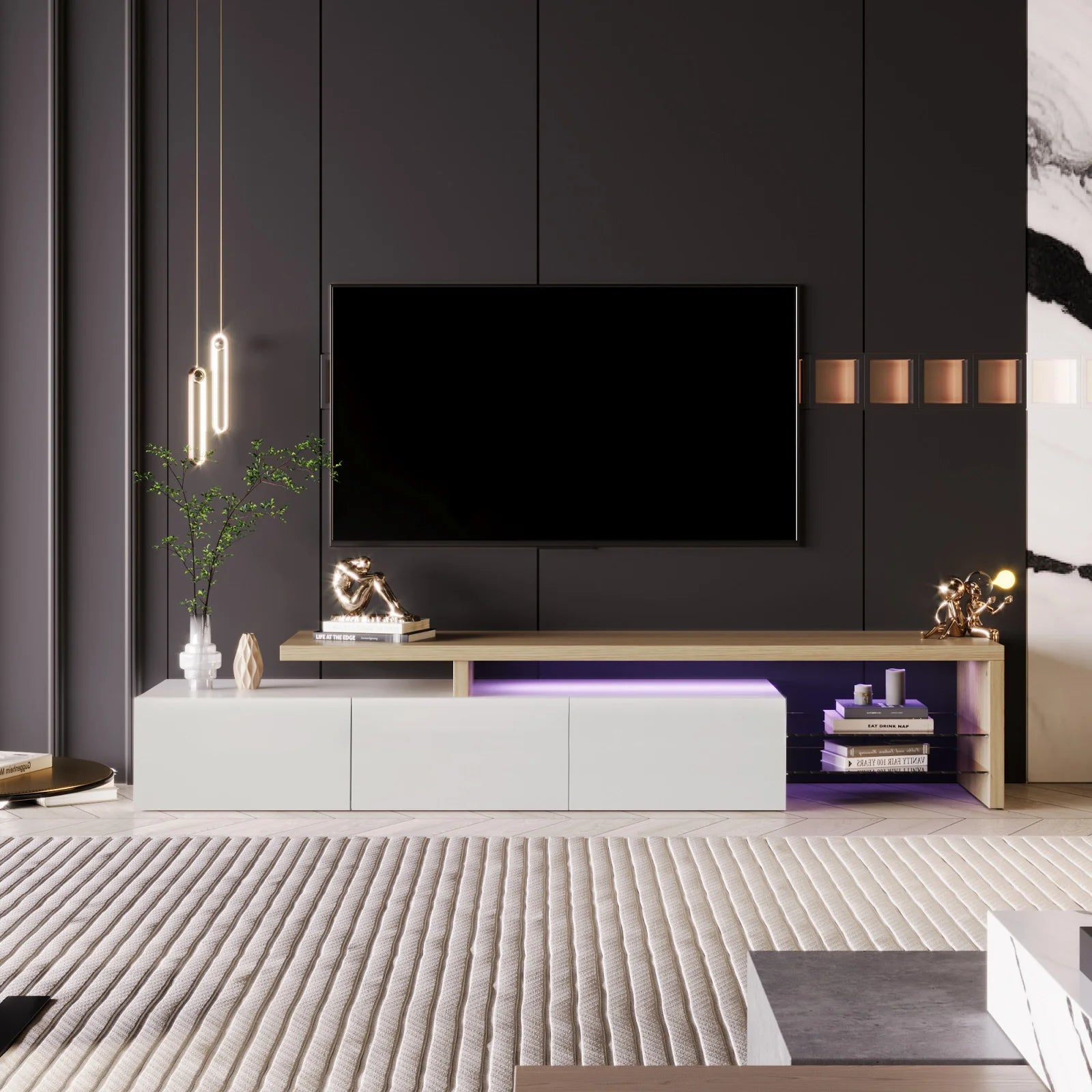 Modern TV-meubel met LED-verlichting - 2 varianten