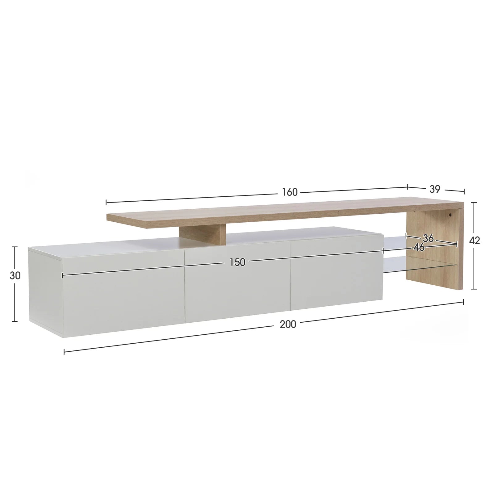 Modern TV-meubel met LED-verlichting - 2 varianten