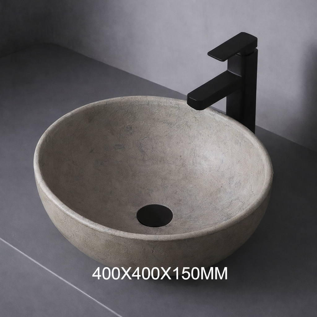 Grijze Keramische Waskom – Moderne Opbouw Wasbak voor Badkamer