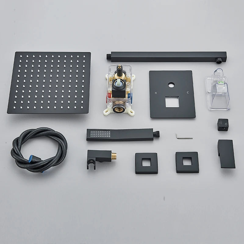 Moderne Inbouw Regendouche Set – Mat Zwart Design