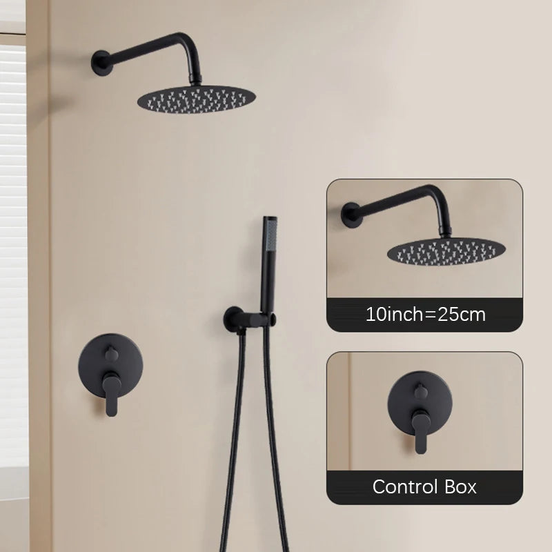 Luxe inbouw doucheset – wand- en plafondmodel