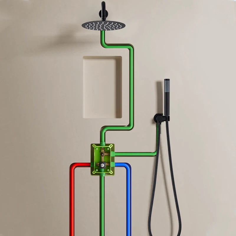 Luxe inbouw doucheset – wand- en plafondmodel