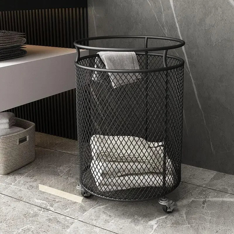 Luxe Wasmanden met 360° Draaibare Wielen (Goud & Zwart)