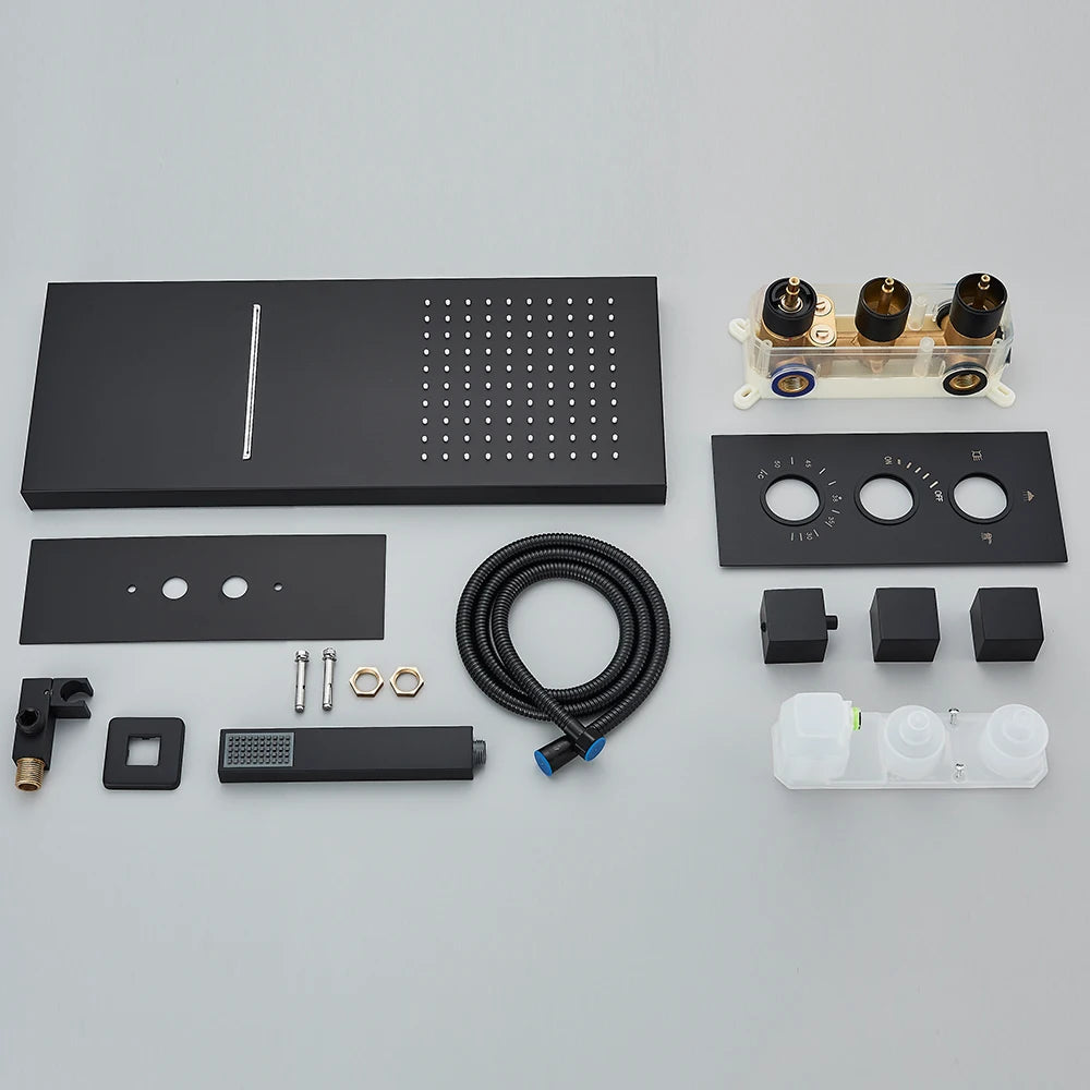 Luxe wanddouche met regendouche en watervalfunctie