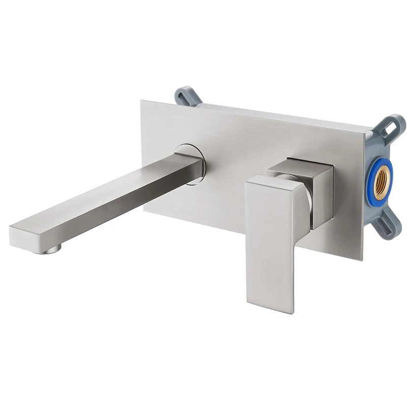 Inbouw wastafelkraan – modern design (zwart & zilver)