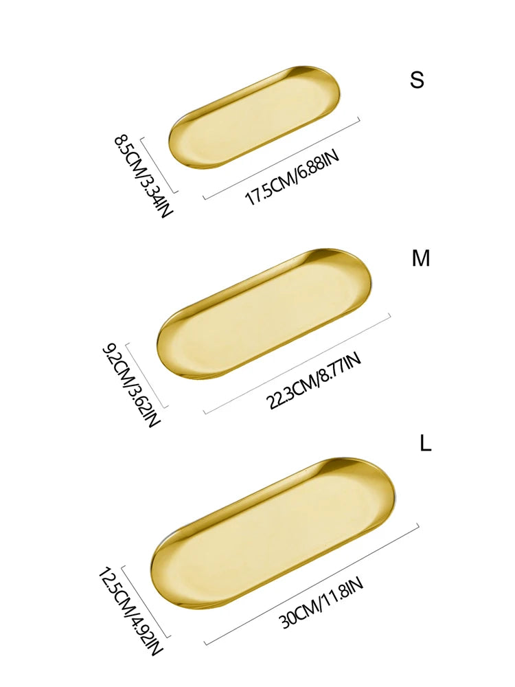 Luxe Gouden Opbergbakjes (Set van 3 Maten)