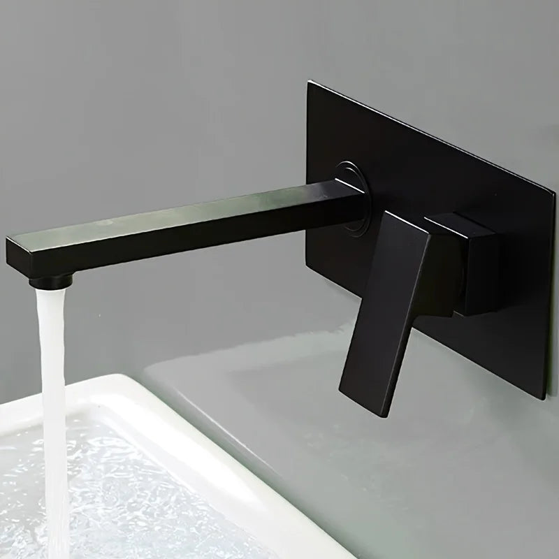 Inbouw wastafelkraan – modern design (zwart & zilver)